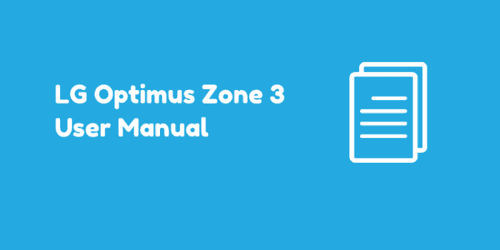 LG Optimus Zone 3 User Manual