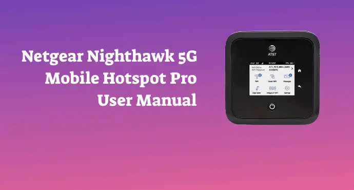 Netgear Nighthawk 5G Mobile Hotspot Pro User Manual