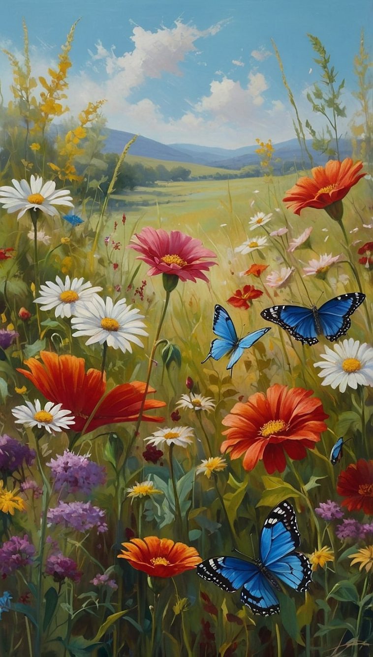 12-summer-iphone-wallpaper-backgrounds-flowers-blue-sky-butterflies
